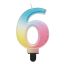 Numere Pastel Ombre Lumânare colorată numărul 6, lumânare de tort