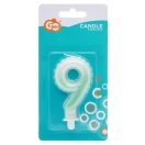 Numere Ombre Lumânare cifră alb-verde, lumânare de tort 9