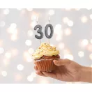 Numere Glitter Black, Lumânare cifră neagră, lumânare aniversară 0