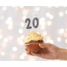 Numere Glitter Negru, Lumânare Cifră Neagră, Lumânare de Tort 2