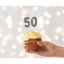 Numere Glitter Negru, Lumânare cu număr negru, lumânare de tort numărul 5