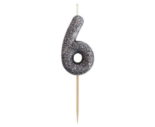 Numere Glitter Negru, Lumânare Neagră pentru Torto, Lumânare pentru Torto Numărul 6