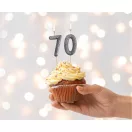 Numere Glitter Black, lumânare numerotată neagră, lumânare pentru tort numărul 7