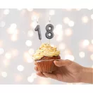 Numere Negru Glitter, lumânare cifră neagră, lumânare pentru tort 8