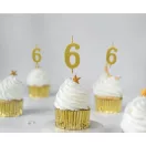 Numere Gold Metallic, Lumânare de număr aurie, lumânare de tort numărul 6