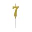 Numere Metallic Auriu, Lumânare Cifrată Aurie, Lumânare de Tort Nr. 7
