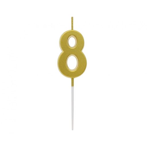Numere Gold Metallic, lumânare cu număr, lumânare pentru tort 8