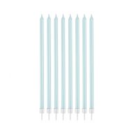   Colorat Pearly Light Blue, Set de 8 lumânări pentru torturi albastre