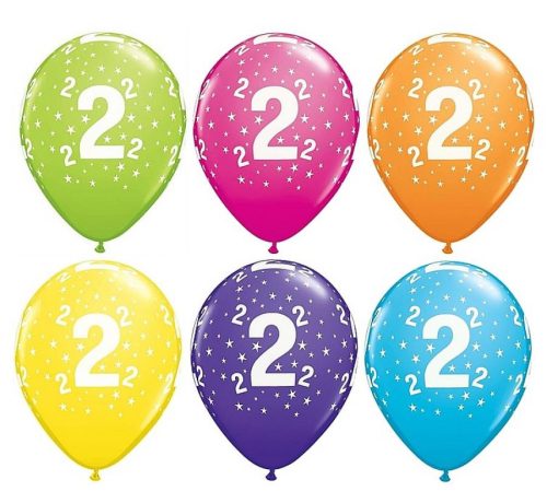 Happy Birthday 2 Tropical Mix balon, balon 6 bucăți 11 inch (28cm)