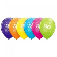   La mulți ani Pastel Mix Baloane Colorate Happy Birthday 30, Pachet de 6, 11 inch (28cm)