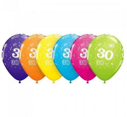 Colorat Happy Birthday 30 Pastel Mix balon, balon 6 bucăți 11 inch (28cm)