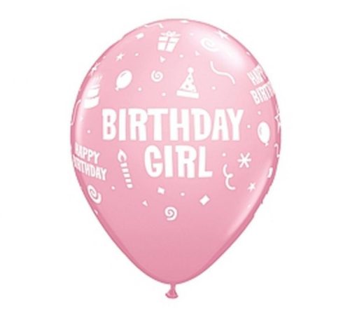 Happy Birthday Girl pink balon, balon 6 bucăți 11 inch (28 cm)