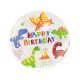 Dinozaur Aqua Happy Birthday balon folie glob 46 cm