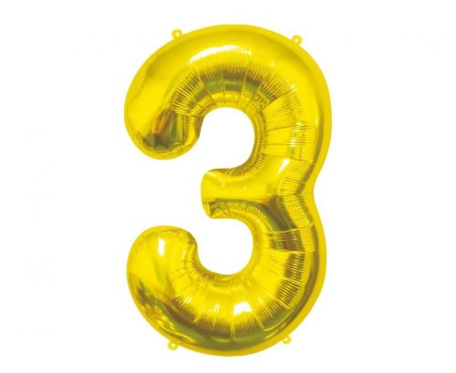 Numere Aur, Balon folie cu numărul 3, 85 cm