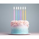 Colorat Macaron Metallic, lumânare de tort, set de lumânări 6 buc