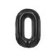 Numere B&C Matt Black Balon din folie neagră cu numărul 0, 85 cm