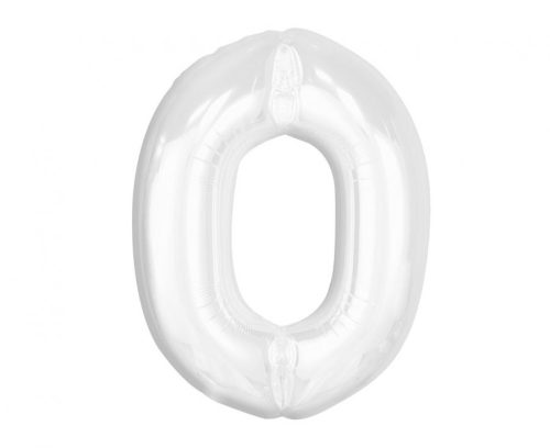 B&C White, White Balon folie cifra 0 92 cm