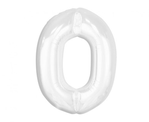 B&C White, White Balon folie cifra 0 92 cm