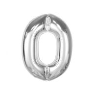 Numere Silver Balon folie argintiu numărul zero 92 cm