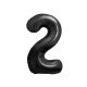 Numere B&C Matt Black Balon din folie nr. 2 negru 85 cm