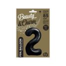 Numere B&C Matt Black Balon din folie nr. 2 negru 85 cm