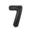 Numere B&C Matt Black Balon din folie numărul 7 negru 85 cm
