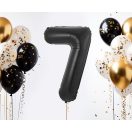 Numere B&C Matt Black Balon din folie numărul 7 negru 85 cm