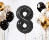 Numere B&C Matt Black Balon din folie neagră cifra 8 85 cm