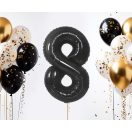 Numere B&C Matt Black Balon din folie neagră cifra 8 85 cm