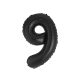 Numere B&C Matt Black Balon folie negru numărul 9 85 cm