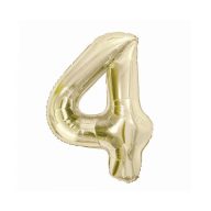   Numere B&C Champagne Balon din folie culoare șampanie numărul 4, 85 cm