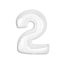 Numere B&C White Balon din folie alb cu numărul 2, 92 cm