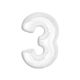 B&C White, White Balon folie cifra 3 92 cm