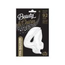 Numere B&C White Balon din folie numărul 4, alb, 92 cm