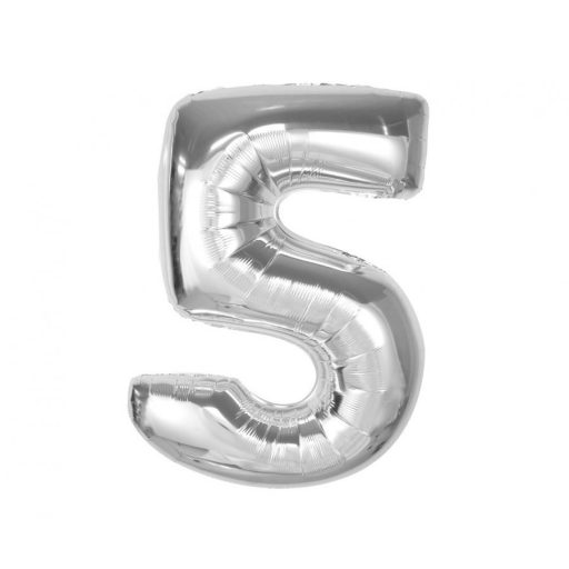 Numere Silver Balon din folie numărul 5 argintiu 92 cm