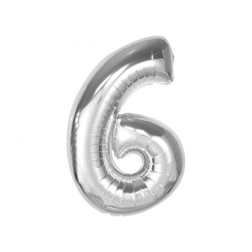 Numere Silver Balon folie argintiu numărul 6 92 cm