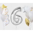 Numere Silver Balon folie argintiu numărul 6 92 cm