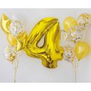 Numere Gold Balon din folie aurie cu numărul 4, 92 cm