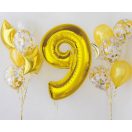 Numere Gold Balon de folie auriu numărul 9 92 cm