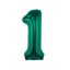 Numere B&C Bottle Green Balon din folie verde cu numărul 1, 85 cm