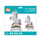 Unicorn Rainbow 3D balon din folie 94 cm