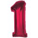 Numere Red Balon din folie numărul 1 roșu 92 cm