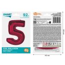 Numere Red Balon folie numărul 5 roșu 92 cm