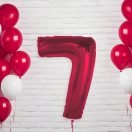 Numere Red Balon din folie roșie cu numărul 7 92 cm