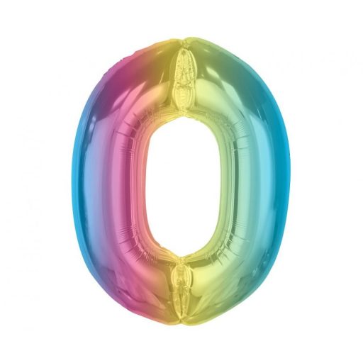 Numere Rainbow Balon din folie de culori cifra 0, 92 cm