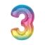 Numere Rainbow Balon din folie colorat numărul 3, 92 cm