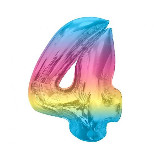 Numere Rainbow Balon din folie, numărul 4, colorat, 92 cm