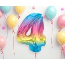 Numere Rainbow Balon din folie, numărul 4, colorat, 92 cm