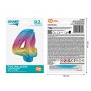 Numere Rainbow Balon din folie, numărul 4, colorat, 92 cm