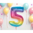 Numere Rainbow Balon folie colorat numărul 5, 92 cm